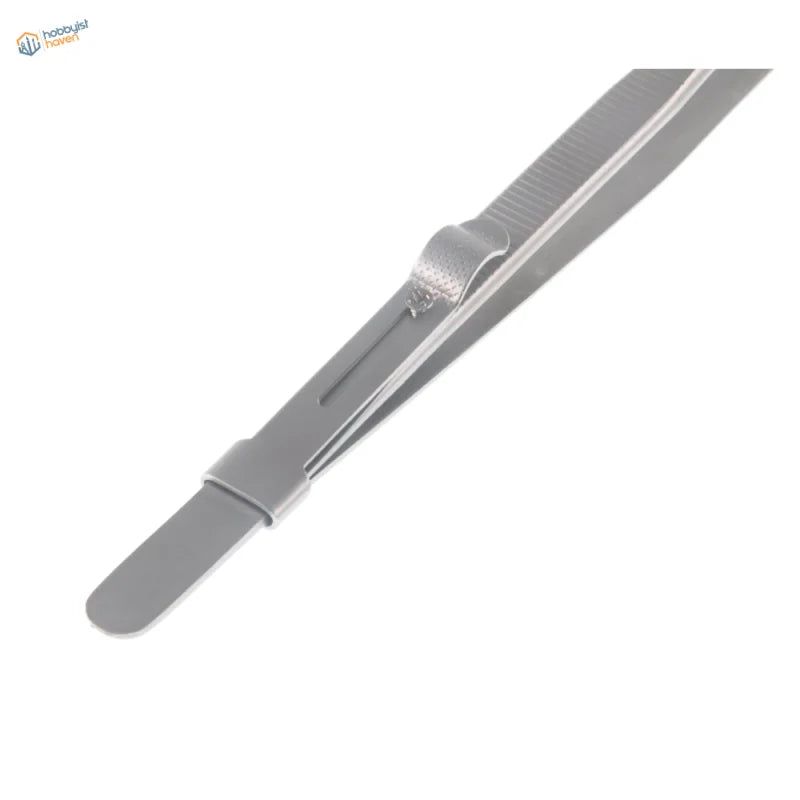 6-inch anti static precision lock tweezers with silver textured grip
