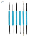 6 pcs precision hobby tools set with blue-handled screwdrivers