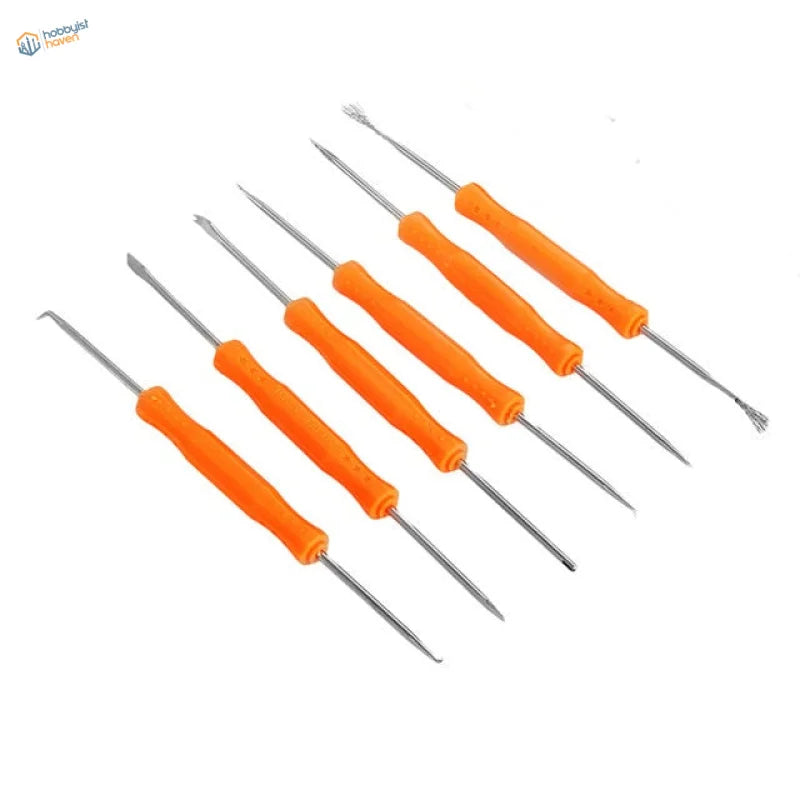 6 pcs precision hobby tools set with orange-handled metal tips