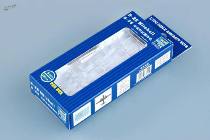 Blue B-25 Mitchell 1:700 model in box for aircraft carrier air wing