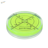 60x12mm round bubble level in translucent lime green with black degree markings