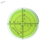 60x12mm round bubble level with lime-green vial and black degree markings