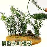 10pcs 100-150mm miniature reed plants with green long leaves on sandy rocky base for scale modeling tools