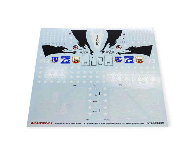 Galaxy 1/72 F-15C decals masks set: USAF 75th 10,000 hours scheme