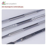 Diamond-cut non-slip handle pattern on Hobby Mio carving tools