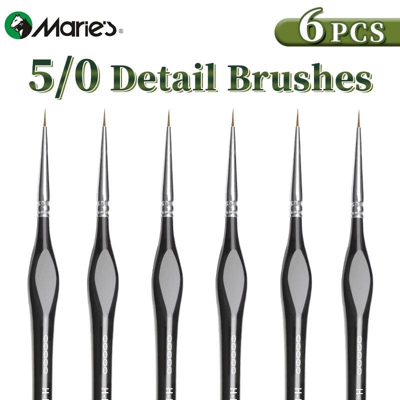 3/6 pcs 5/0 Pinceaux Extra Fins