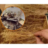 Dry shrubs for diorama creation in golden-brown grass texture
