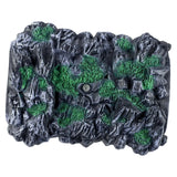 Black and green faux-rock textured mountain rock tunnel decorative panel with central keyhole for model railway scenery