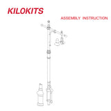 Kilokits assembly instruction diagram for vintage-style 5pcs 1/35 miniature street lamps with articulated arms and finials for model building tools