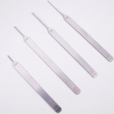 Set of four stainless steel precision pick tools for ultra-fine files