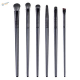 6pcs synthetic dry brushing brushes with sleek black textured handles