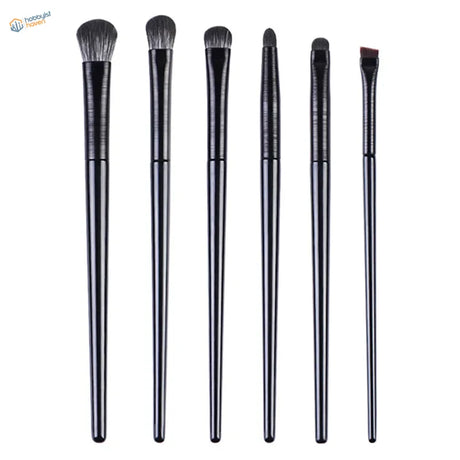 6pcs synthetic dry brushing brushes with sleek black textured handles