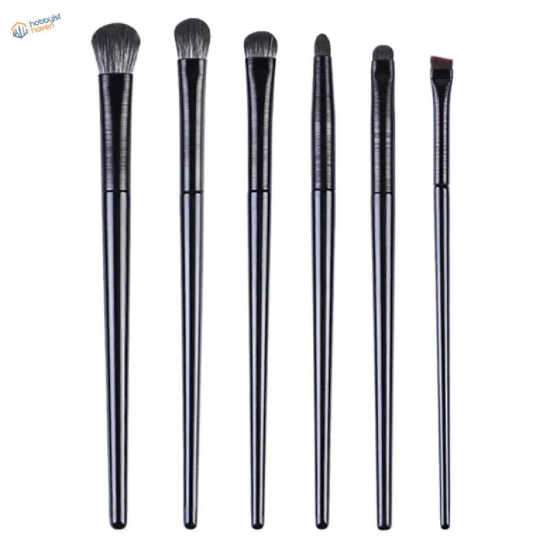 6pcs synthetic dry brushing brushes with black handles