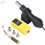 700W hot air soldering station with yellow digital gun and nozzles