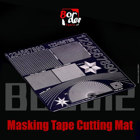 Double-sided masking tape cutting template: dark blue grid mat