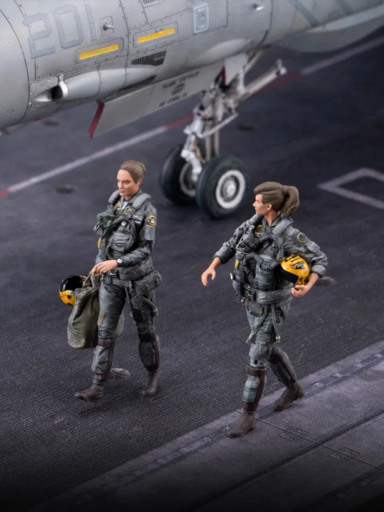 1/48 scale pilot figures for F-35 model on carrier deck