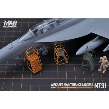 5pcs 1/72 orange green aircraft maintenance ladders service carts