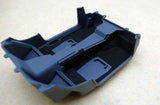 Black car interior flocking liner with molded compartments and foam padding