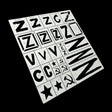 1/35 white plastic stencil with Russian invasion markings, Cyrillic, hammer-sickle