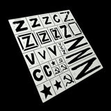 1/35 white plastic stencil with Russian invasion markings, Cyrillic, hammer-sickle