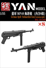 1/35 scale model of black plastic MP-40 submachine gun