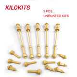 Five unpainted beige plastic single head street lamps by kilokits for scale modeling tools and model building tools