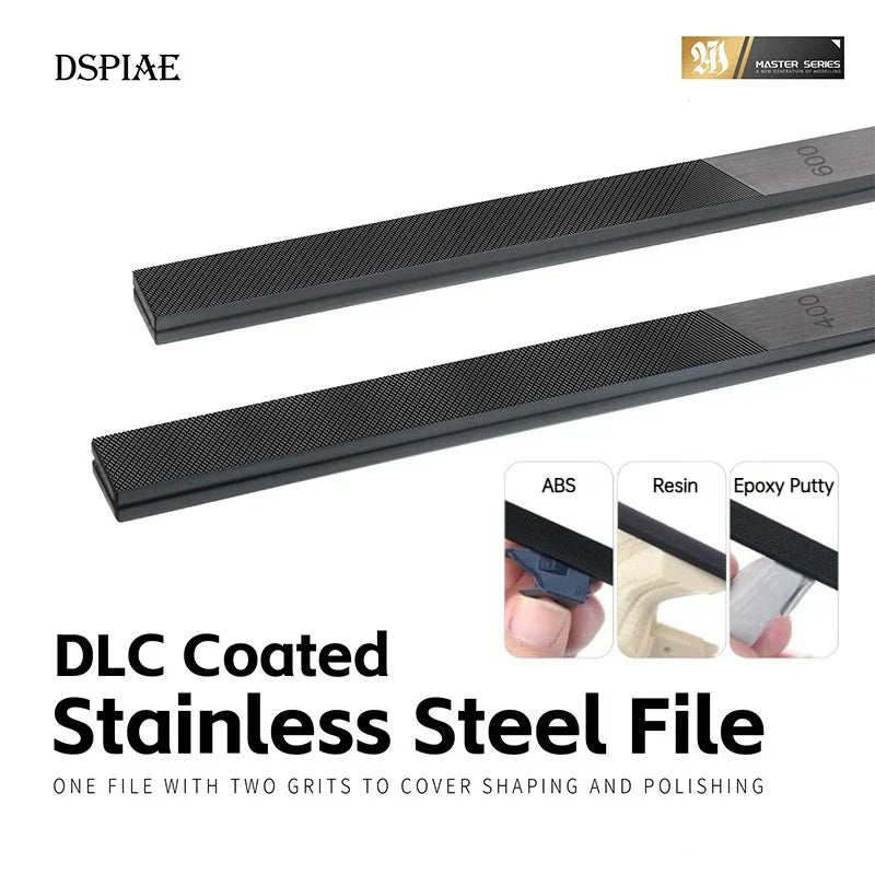 DSPIAE AT-FX DLC coated stainless steel file with dual grits