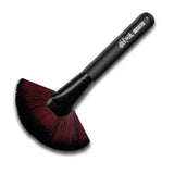 Soft fan model cleaning brush with black handle and red-to-black gradient bristles