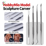 Hobby Mio sculpture carvers: 430 stainless steel, non-slip handle, multi-shaped blade heads