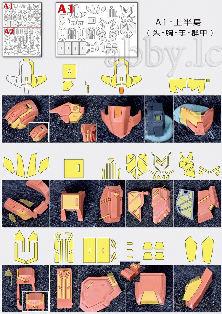 Pre-cut masking tapes set for MG Jesta Cannon AEther A1 upper body kit