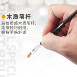 7pcs scale modeling brushes: Black-handled q-star paintbrush