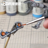 Gray plastic mechanical arm model with orange blue lenses for 7pcs scale modeling brushes