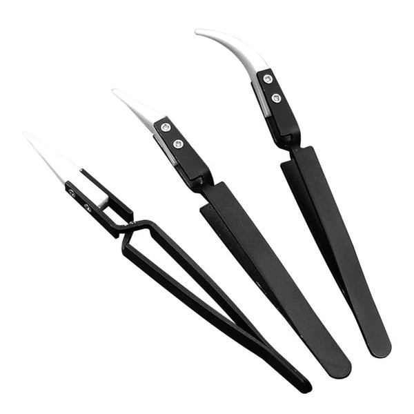 3pcs Anti-static Reverse Tweezers