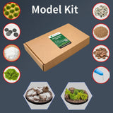 Basing set for miniatures with grass powder, moss, gravel in model kit box