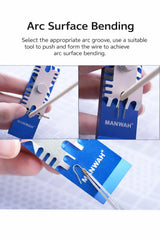 Blue manwah multi-functional compact photo etched bender with metallic grooves and central knob for precision hobby tools