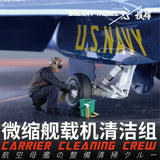 1/48 3D-printed blue and yellow US flight deck crew for carrier cleaning