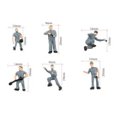 25pcs Ho Scale 1:87 model railway workers gray plastic figurines