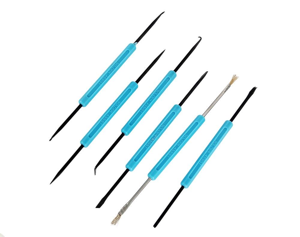6 pcs precision hobby tools set with blue handles and precision tips
