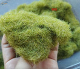 8mm green static grass clump of vibrant fibrous artificial moss