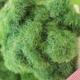 8mm green static grass with lush fuzzy feathery strands