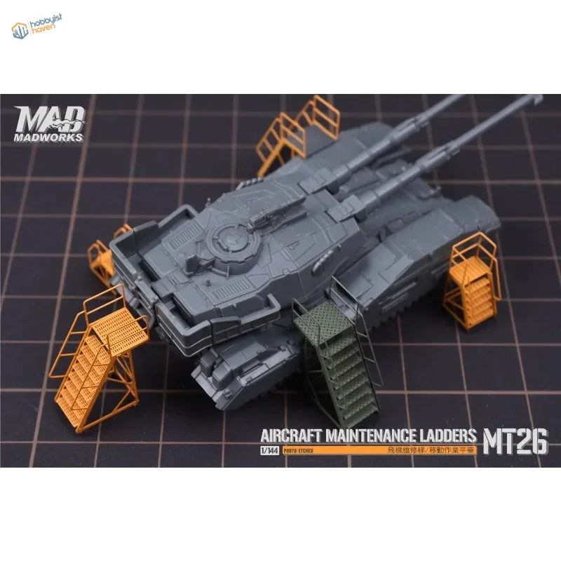 8pcs 1/144 gray aircraft maintenance ladders with orange green rungs