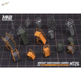 8pcs 1/144 metallic gray orange aircraft maintenance ladders