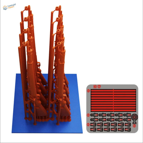 Orange plastic 1/35 98k mauser scale model rifle rack with decals