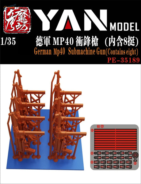 8 pièces 1/35 mitrailleuses MP40 allemandes imprimées en 3D