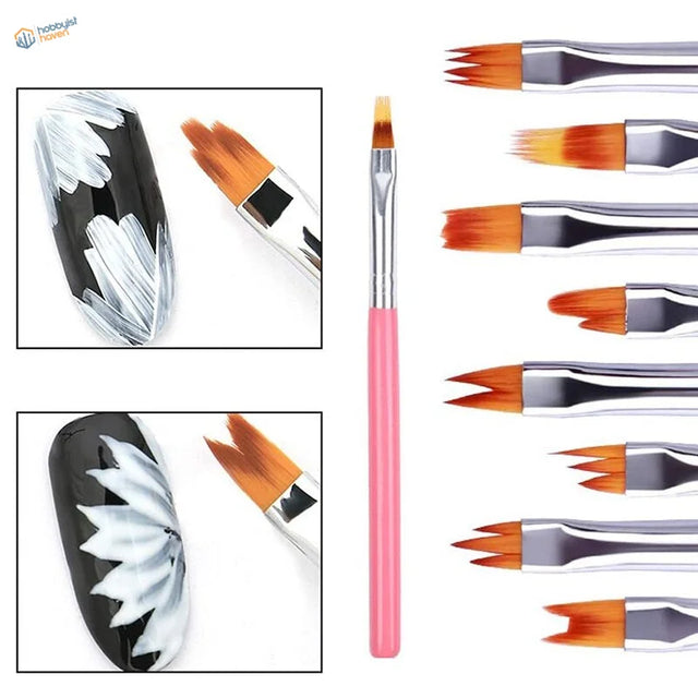 8pcs saw shape brushes with pink handles for scale modeling tools