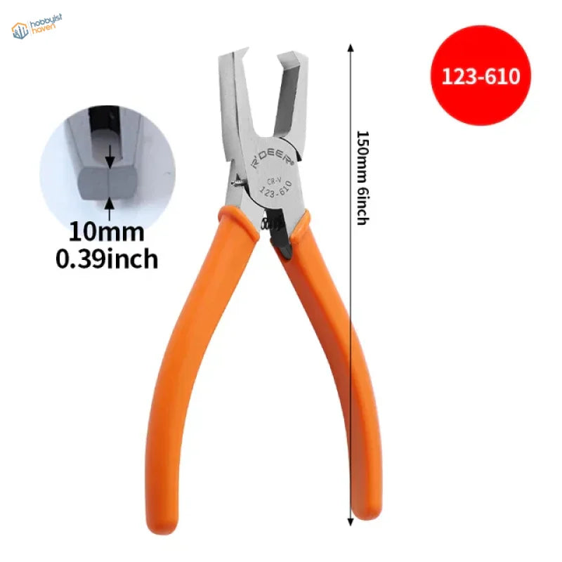 Orange-handled Deer 150mm double edged cutter pliers with metallic jaw
