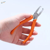 90 degree double edged cutter nipper with orange-handled needle-nose pliers