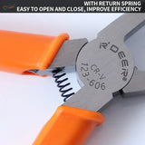 Orange-handled Deei 90 degree double edged cutter nipper CR-V pliers