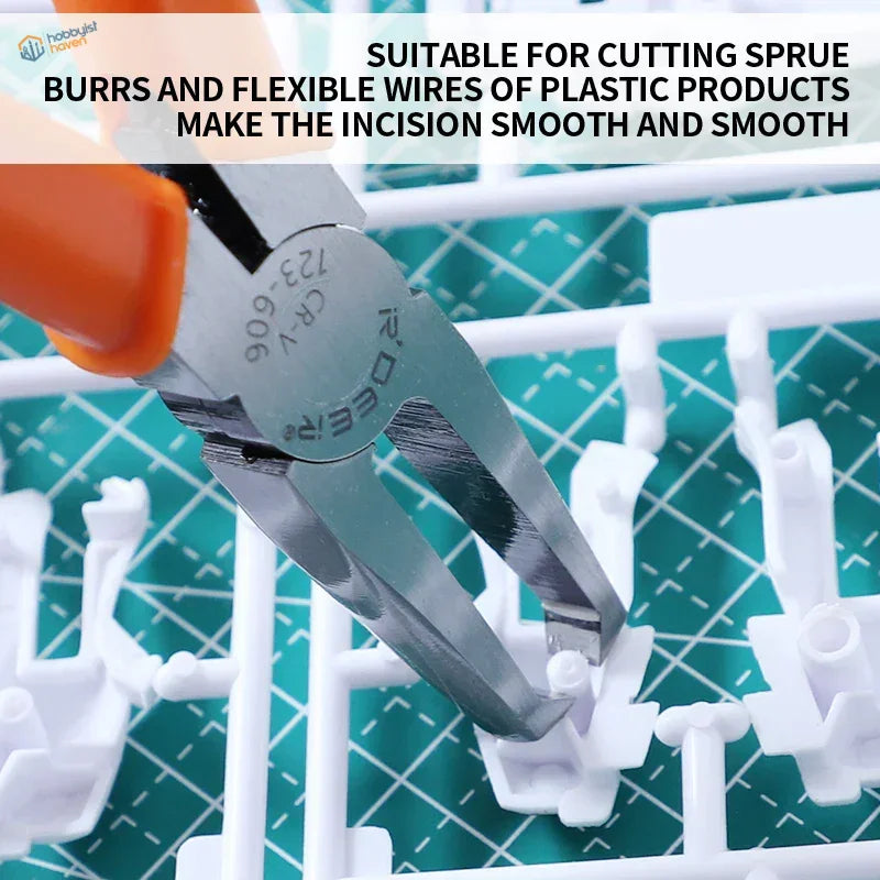 90 degree double edged cutter nipper with orange handles, Cr-V jaws