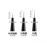 Ray Studio ultra-fine liner brushes sizes 0#, 1# and 2# with black handles and fine pointed tips